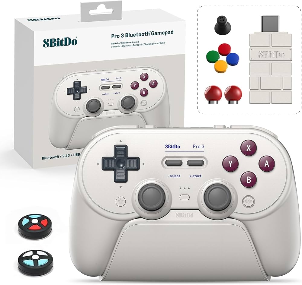 Amazon.com: 8Bitdo Pro 3 Bluetooth Controller with TMR Joysticks
