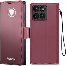 Bracevor Deluxe Leather Flip Cover case for Motorola Moto Edge 60 Pro : Burgundy Red | Full Camera Cover | RFID Blocking Wallet Pockets | 360 Degree Protection
