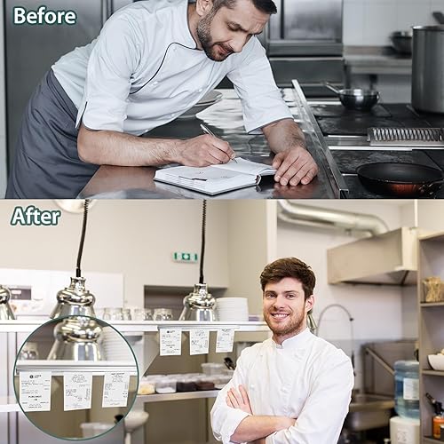 Miniatura 6 de Jinei 4 soportes para boletos para restaurante, soporte de recibos de aluminio, para boletos, estante de cheques de cocina plateado, estante de