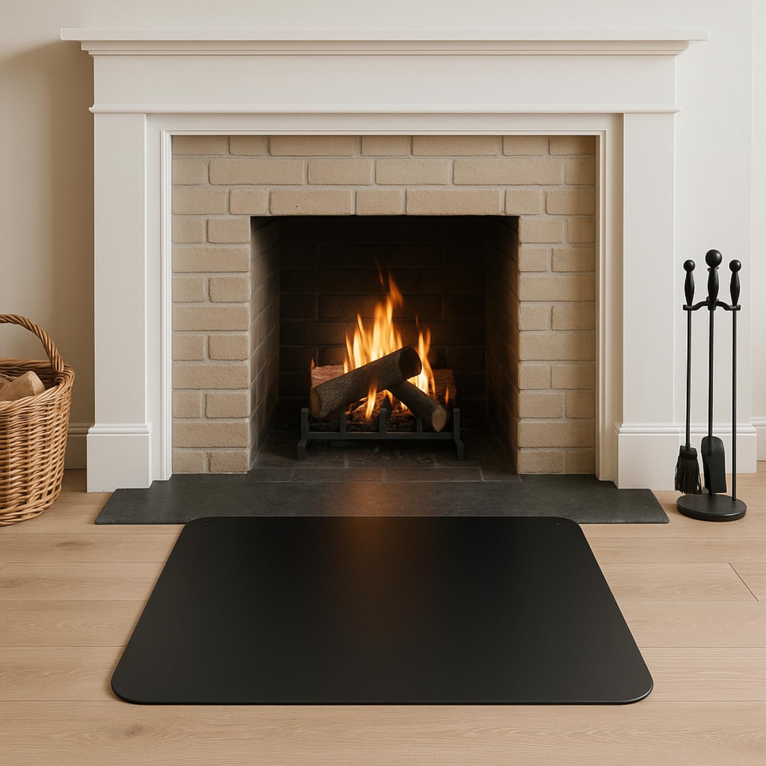 Paluplus Pedana Salva Pavimento per Camino in Acciao di color Nero, Misura 60x70 cm, Piastra Resistente al Calore, Parascintille per Protezione Pavimento, per Stufe e Camini, Made in Italy -1217F -6,9