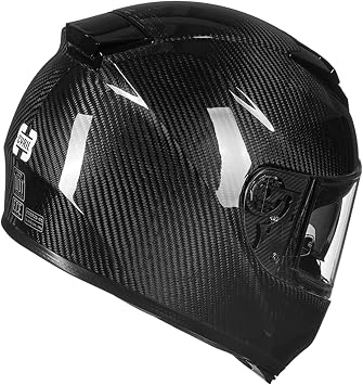 Full Face Helmets de Motorcycle, Motorcycle Bike Helmet Full Face Carbon Fiber Shell, Full Face Helmets Motocross with Anti-Fog Dual Visor, ECE Approved (3 types of lenses) C,L