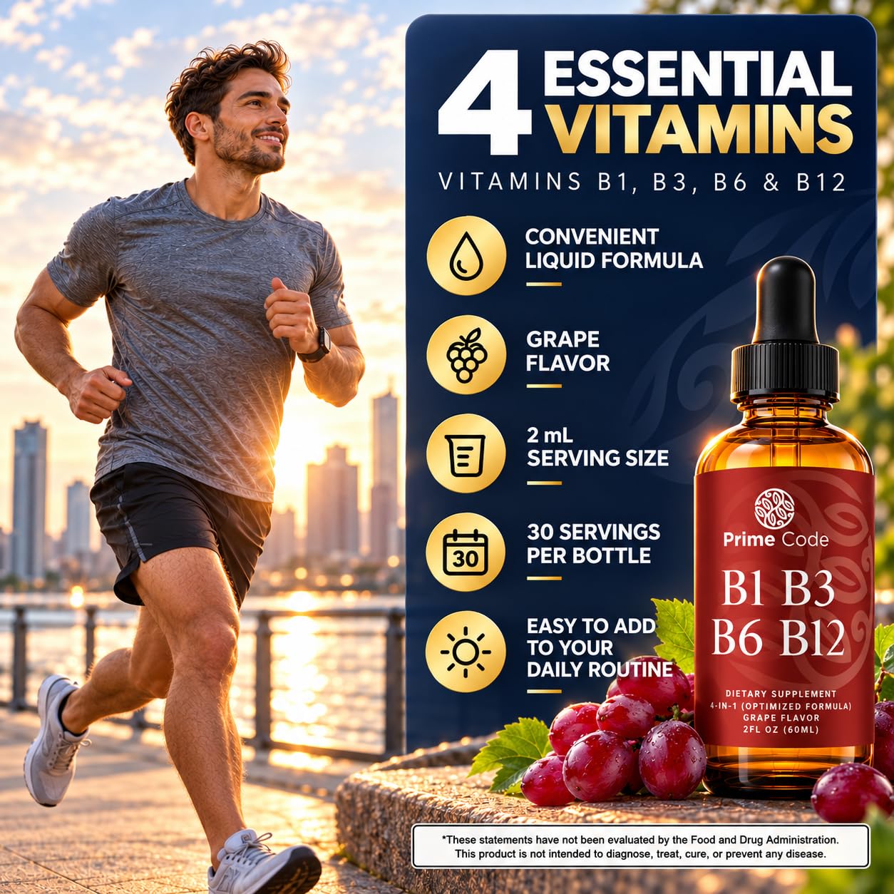 Prime Code Liquid Vitamin B1 Drops with Vitamin B3 B6 & B12 | B Complex Liquid Supplement | Thiamine Supplement for Adults | High Absorption | Immune Support | Non-GMO | Gluten-Free — Amazon image 5
