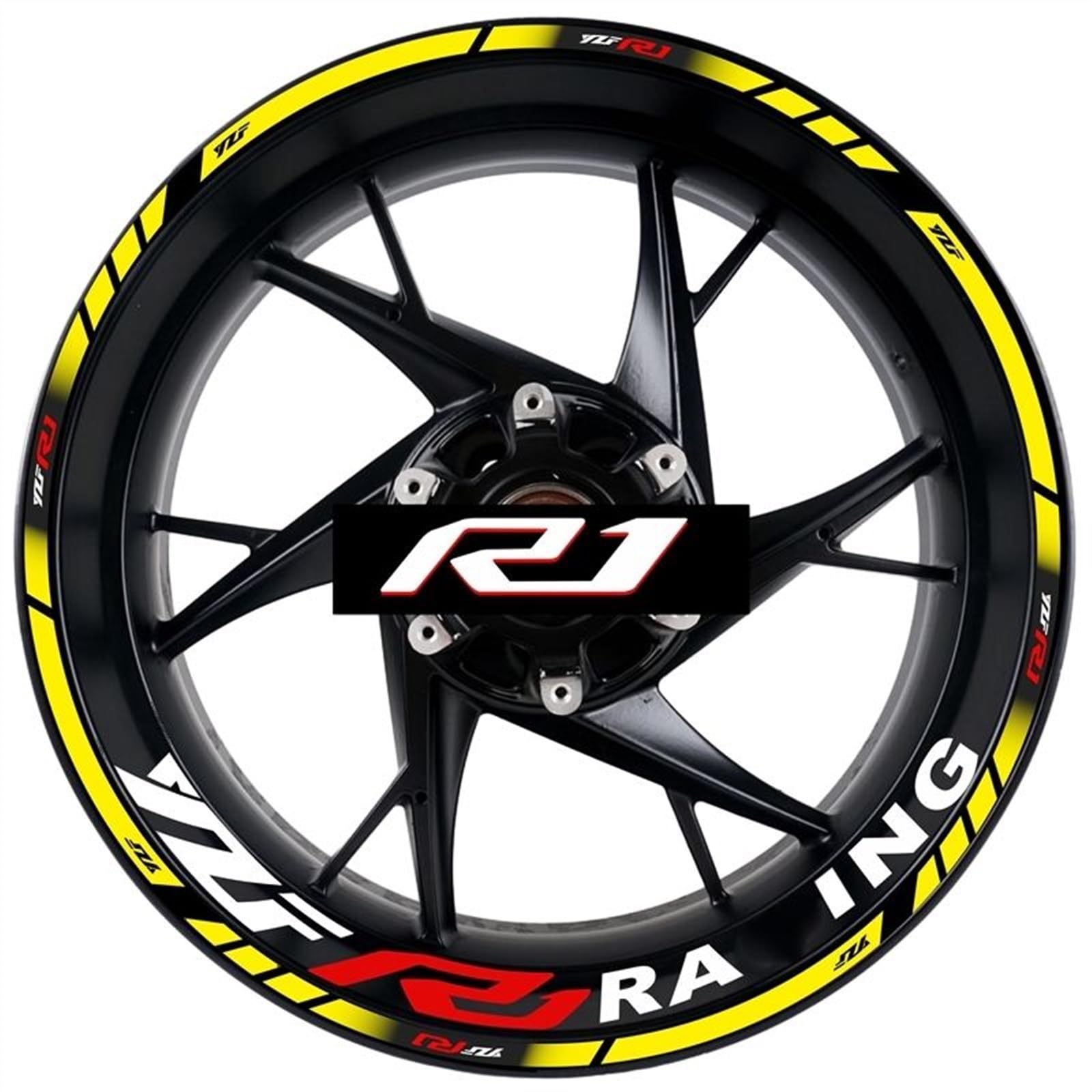 Applique for for YZFR1 Motorcycle Decal Set Decorative Wheel Hub for YZF R1 Wheel Rim Reflective Waterproof Sticker(A9,B)