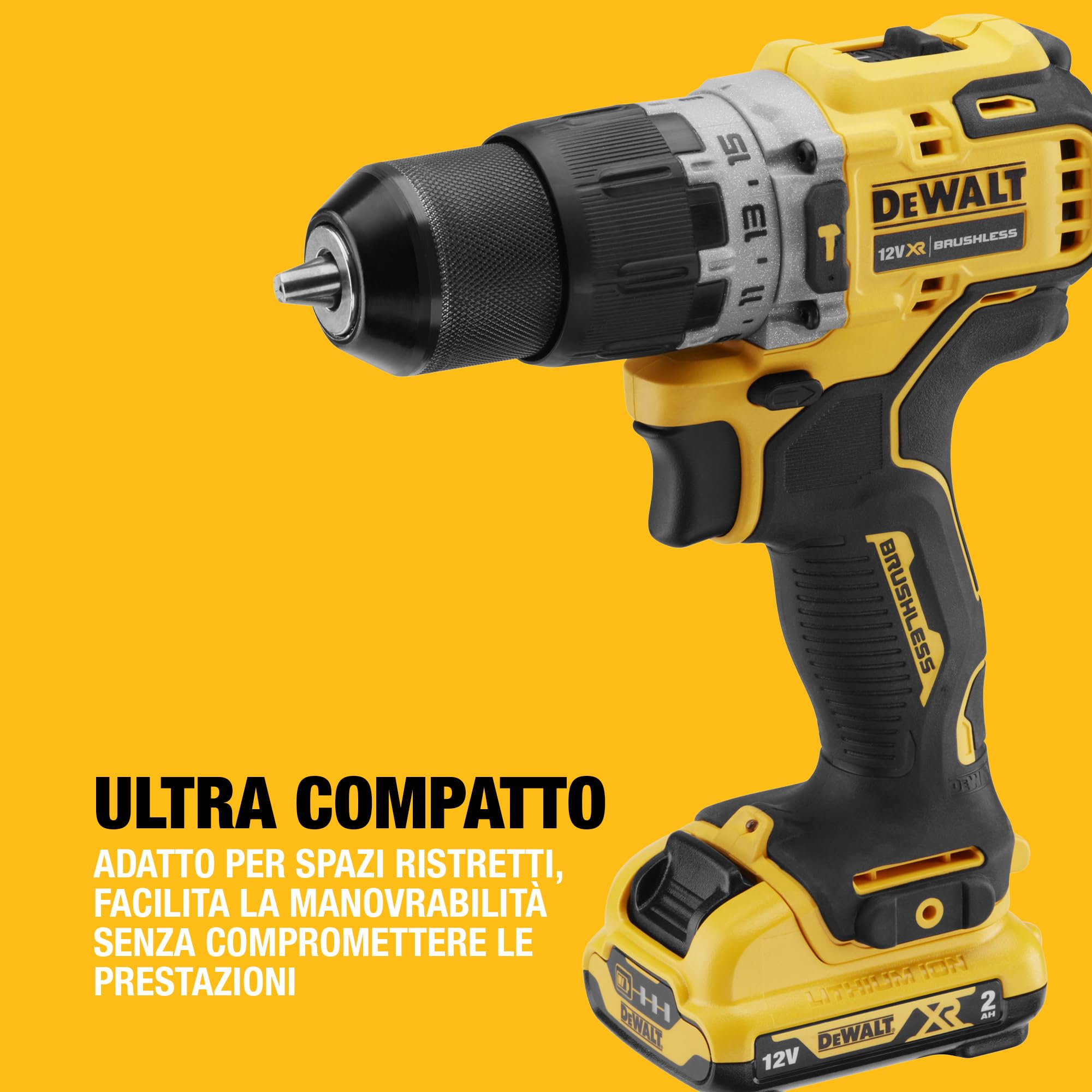 DEWALT Trapano Avvitatore Compatto 2 Velocità con percussione, DCD706D2-QW
