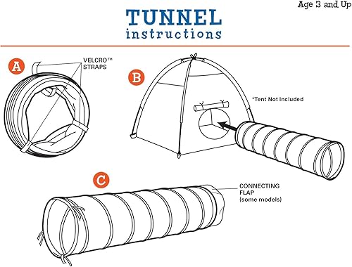 Miniatura 8 de Pacific Play Tents 20510 - Túnel institucional de gateojuego para niños, 6 pies x 19 pulgadas de diámetro, rojoazul
