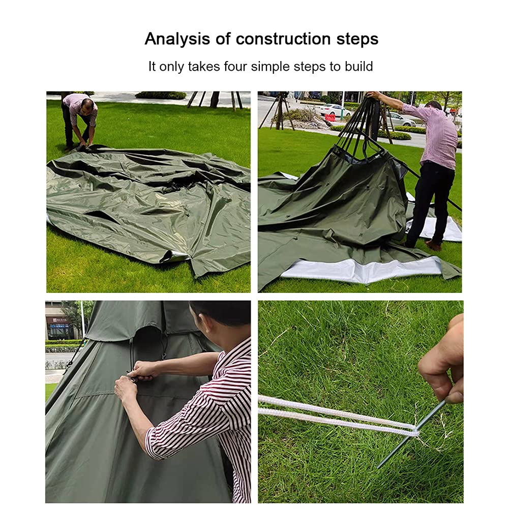 Tenda da campeggio con attacco per stufa, 4 stagioni, tenda da campeggio per 3-4 persone, tenda da campeggio riscaldata per famiglie, tenda da campeggio per campeggio, caccia, pesca, impermeabile