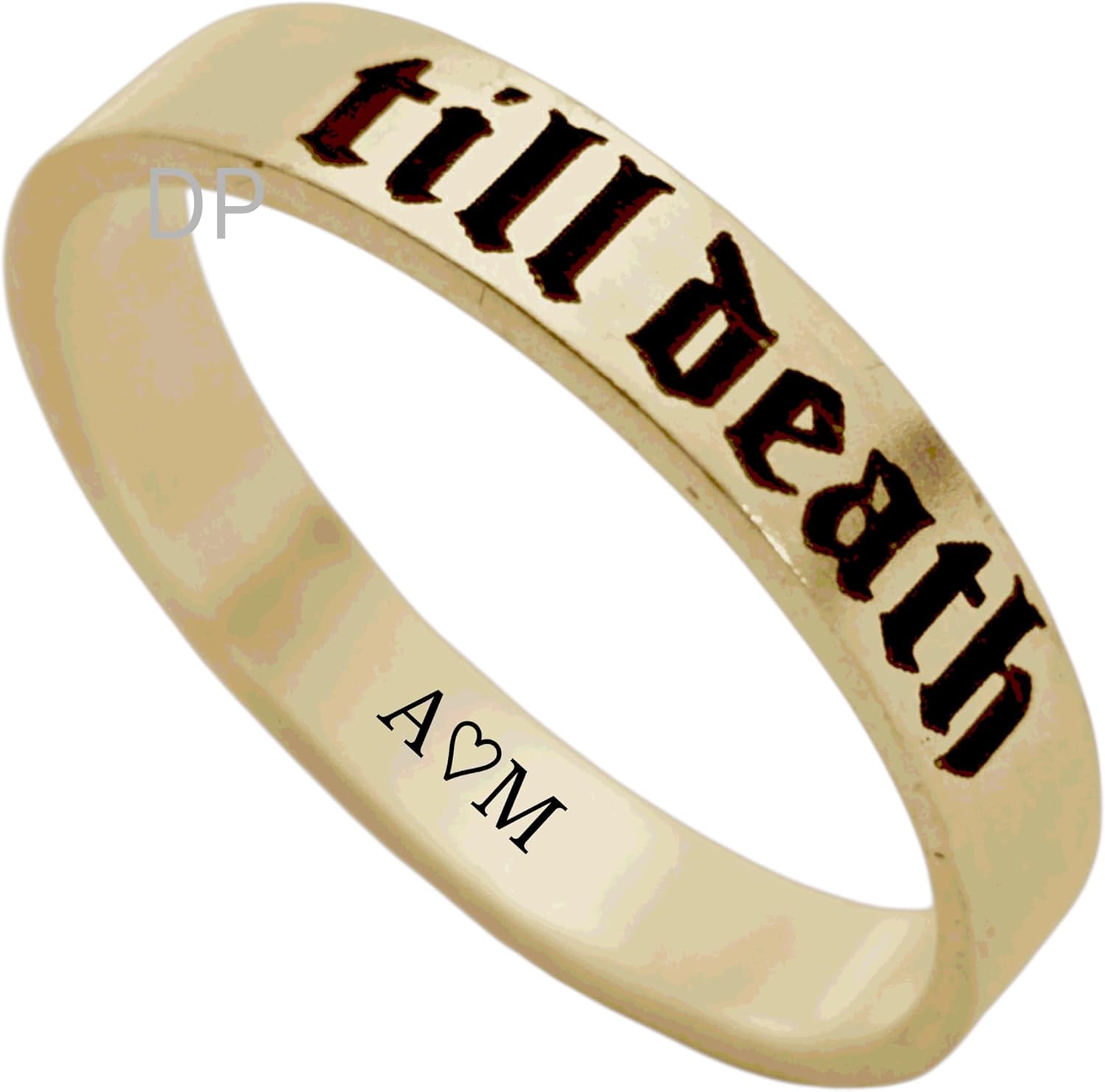Custom Engraved “Till Death” Ring for Women & Men – 3mm, 4mm, 6mm Band – Personalized Wedding Band, Promise Ring, Couples Ring