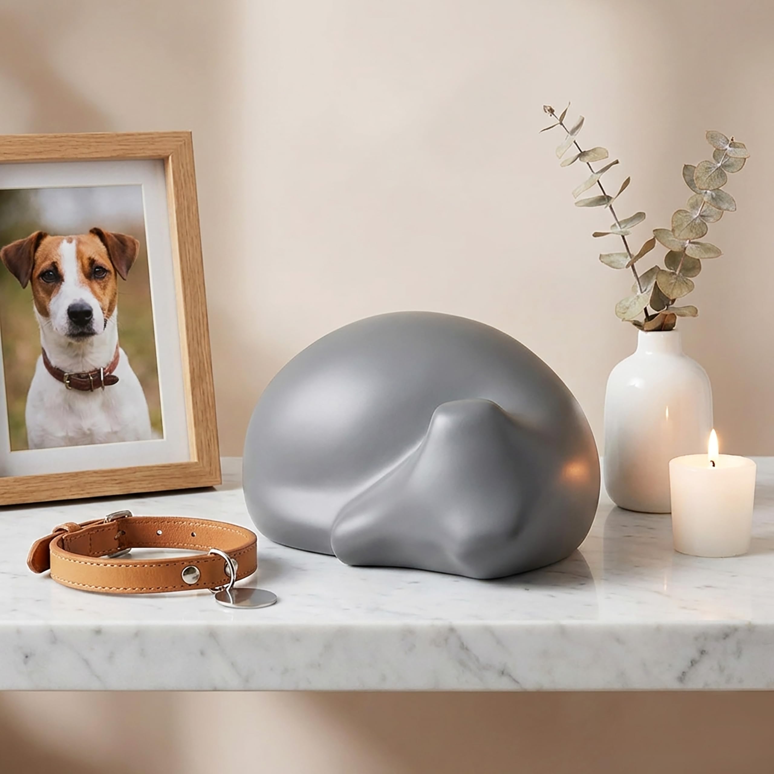 Comemori Sleeping dog funeral urn (Gray)