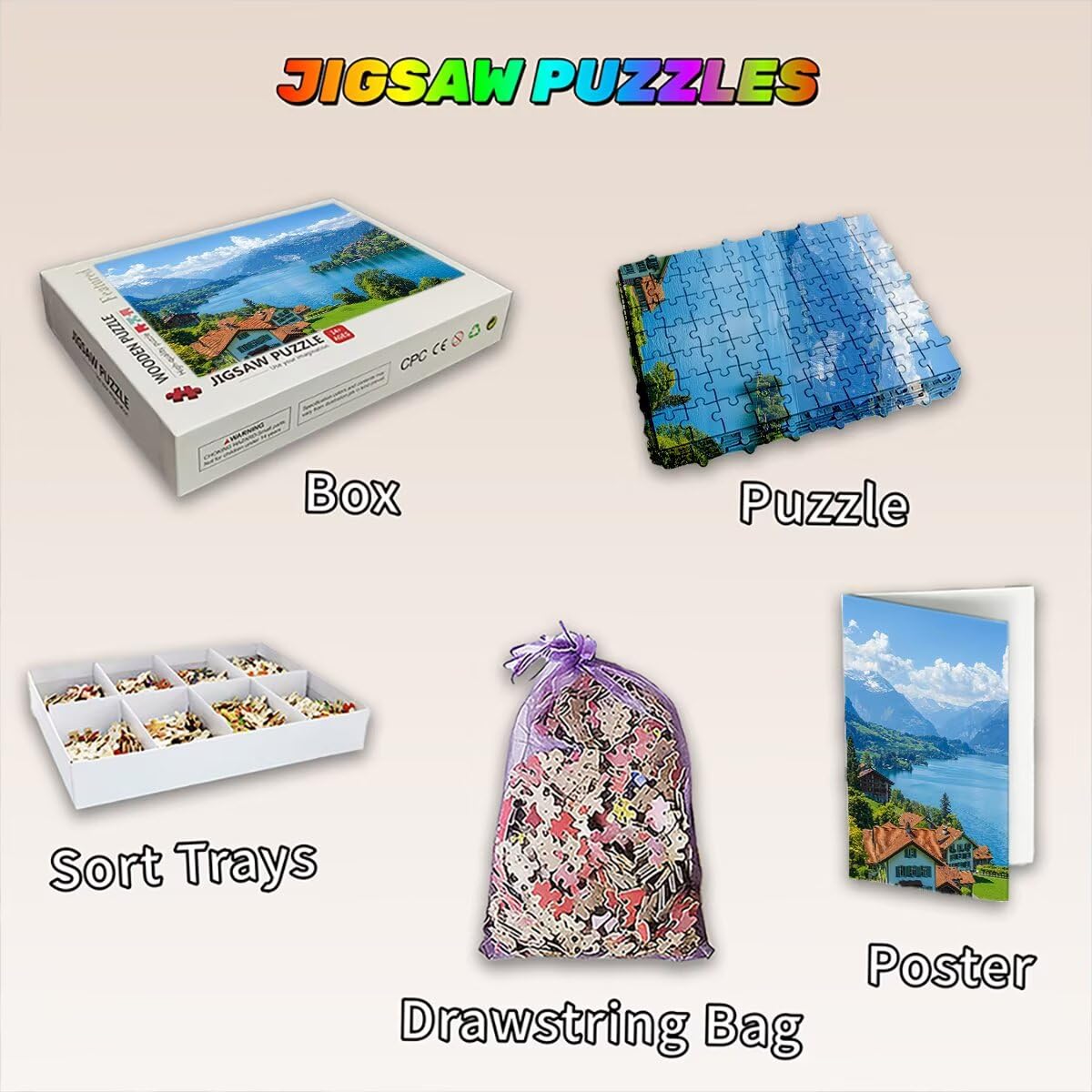 Puzzle 1500 elementów krajobrazu, puzzle natura dla dorosłych, klasyczne puzzle gry edukacyjne do aktywności rodzinnej, najwyższej jakości drewniane puzzle z pudełkiem na prezent dla mężczyzny