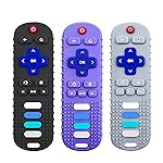 ERSIHUA 3Pcs Silicone Teething Toys, Remote Control Shape Teethers for Babies Remote Teething Toys, Silicone TV Remote Teether BPA Free/Dishwasher/Refrigerator Safe