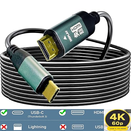 Miniatura 3 de Cable USB C a HDMI de 6 pies con IC, 4K a 60HZ tipo C a HDMI para MacBook ProAir, iMac, Galaxy S20 S10 S9 S8, Surface, Dell, HP, MacBook Pro,