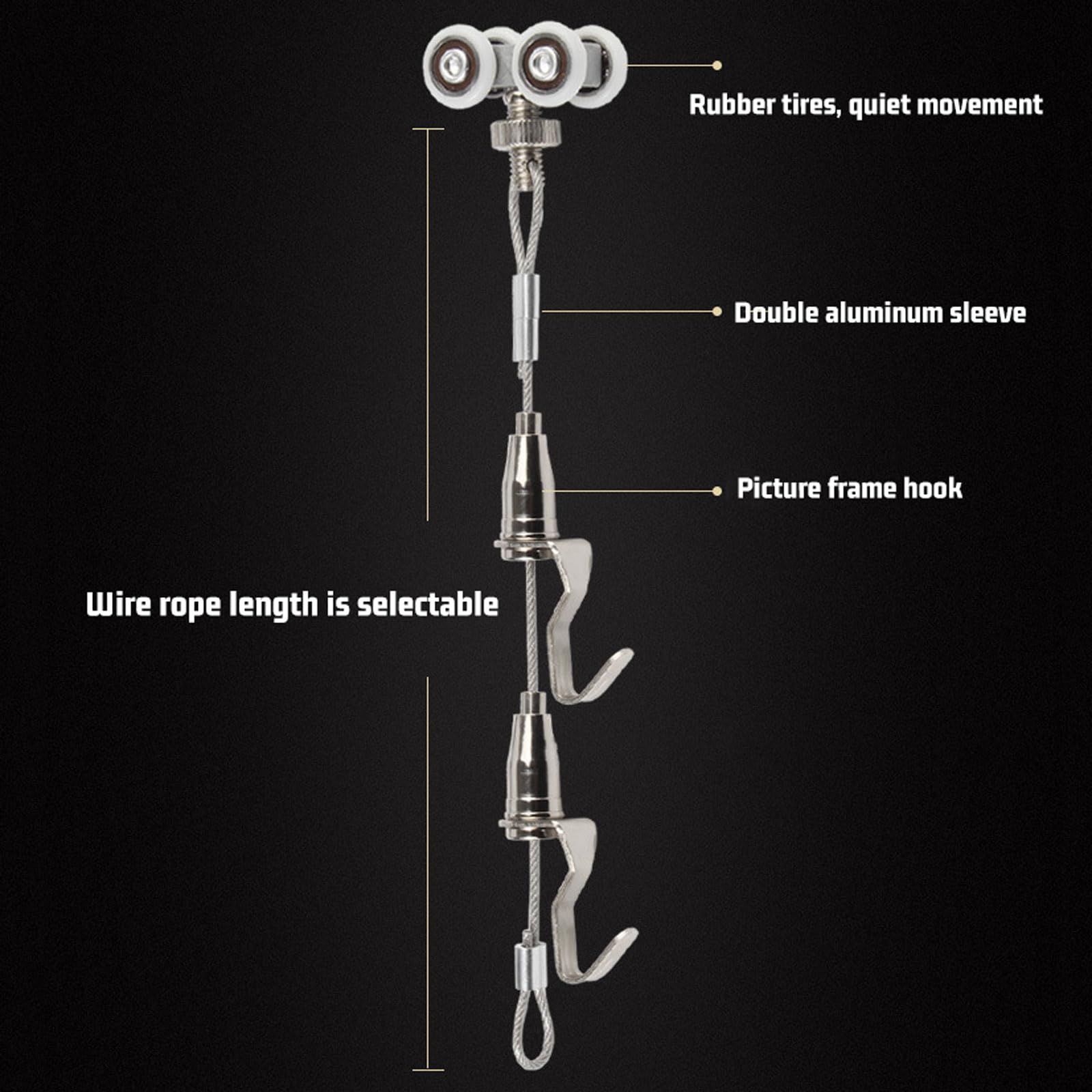 Rail pour Accrocher des Tableaux,SystèMe De Suspension De Cimaises,SystèMe D'Accrochage De Cimaise,Capacité De Charge éLevéE,Aux Salons,Couloirs,Galeries Chambres Et Bureaux