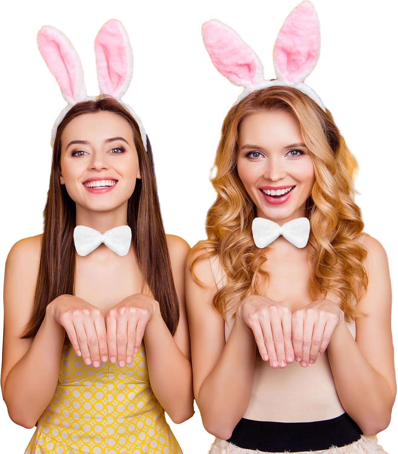 6 Pcs Halloween Couple Magician Costume Set - Includes Hat, Wand, Gloves, Bunny Ears, Tail and Bow for Adult Cosplay - Image 5