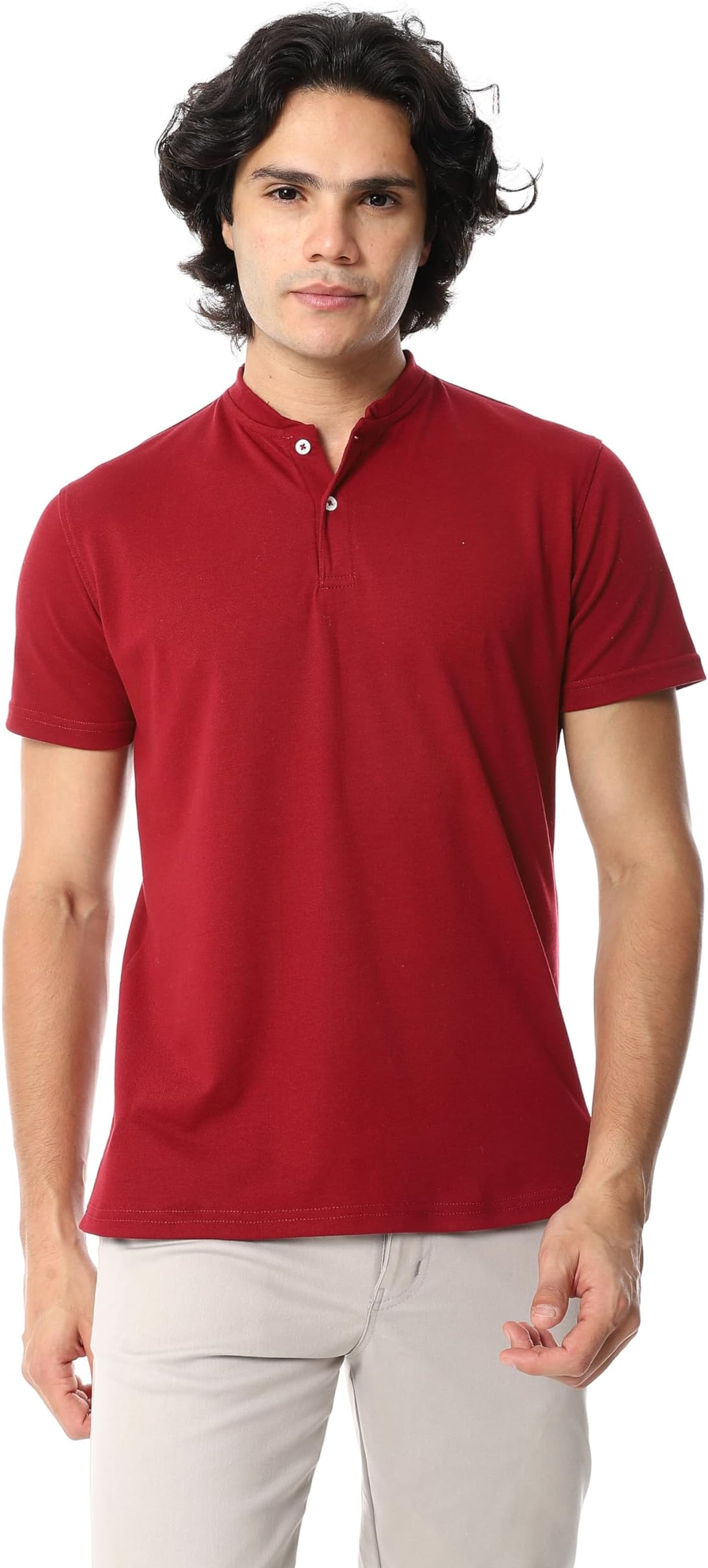 Mens Basic Henely Neck Modern
