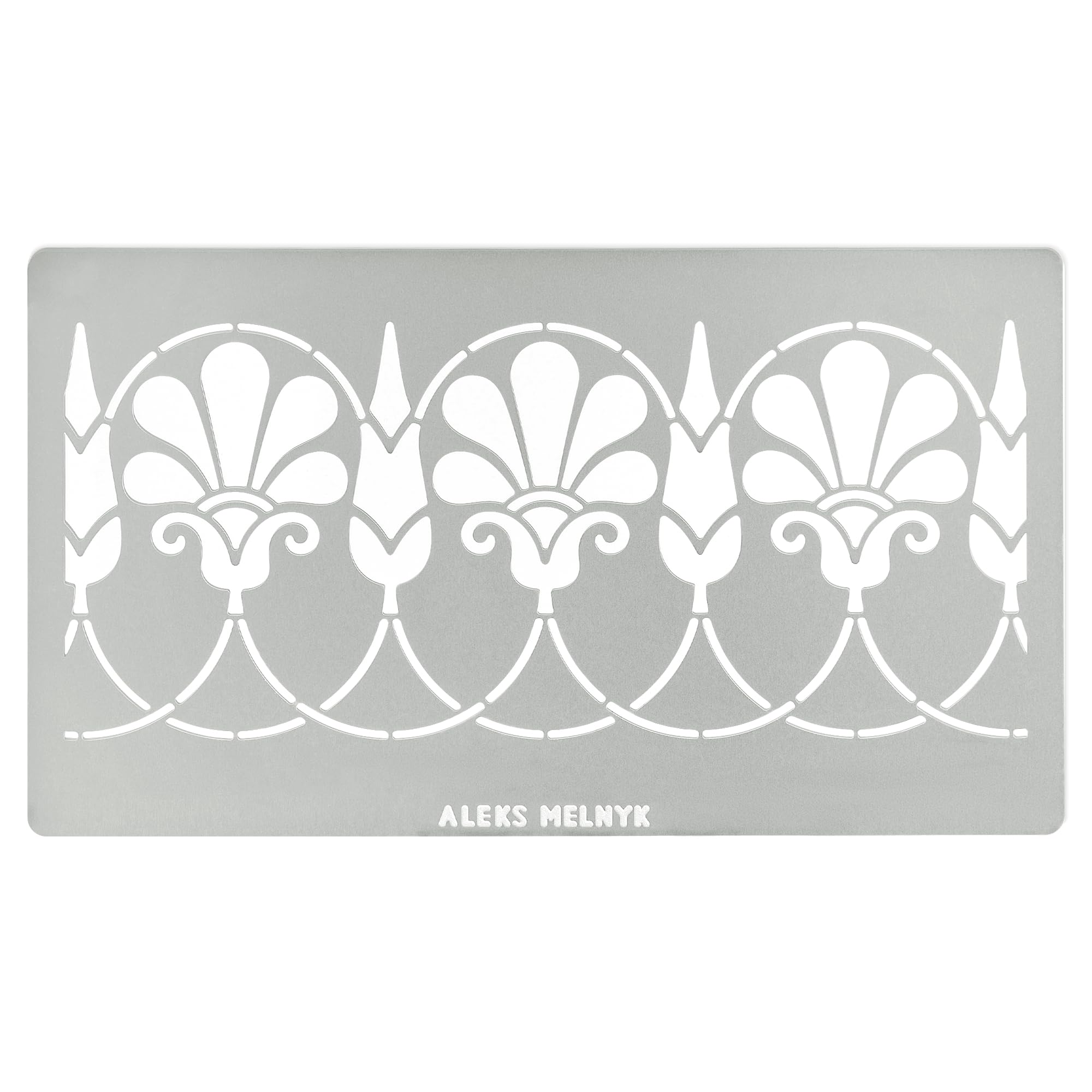 Aleks Melnyk No.333 Metal Stencil, Ancient Greek and Roman ornament design, Palmette Motif, Border, Patterns, Small Stencil, 1 PC, Template for Wood Burning, Engraving, Crafting, Art, Ornate