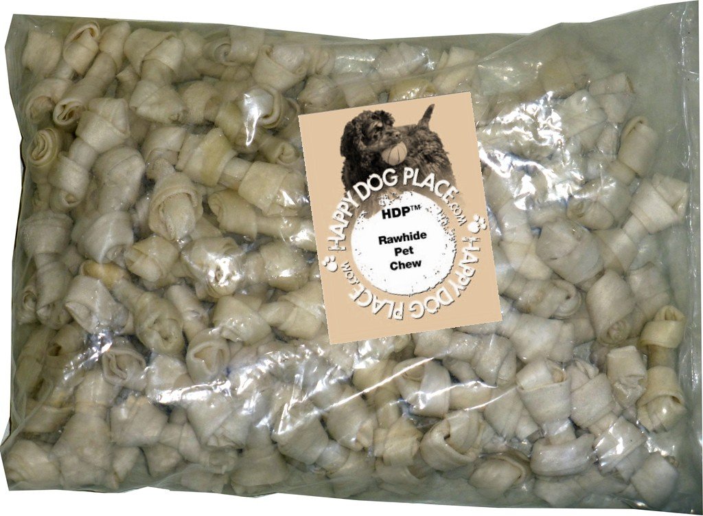 HDP Premium Natural Rawhide Mini Bones 2 5 Size 300 Bones