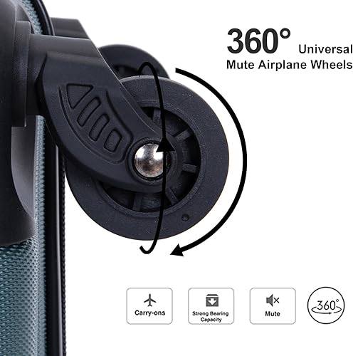 Vista 6 de Travelhouse Hardshell - Juego de 3 piezas, juego de maleta de ruedas duras de PP con ruedas giratorias, bloqueo TSA, juego de equipaje de 20