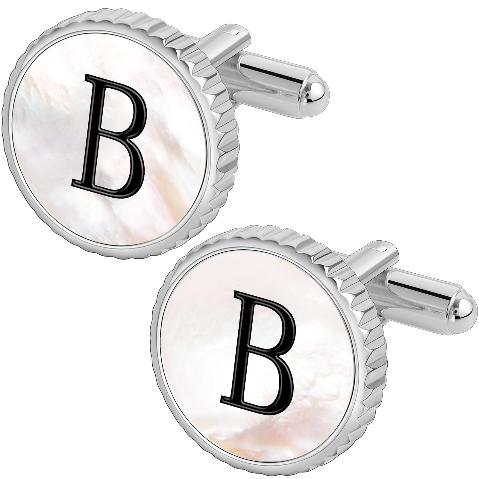 Cuff Links Mens Golden Silver Gunmetal Black, Cufflinks for Men Custom Initial Personalized Mother Of Pearl Mens Cufflink for Shirt Golden Silver Gunmetal Black Cuff Link Shirt for Wedding