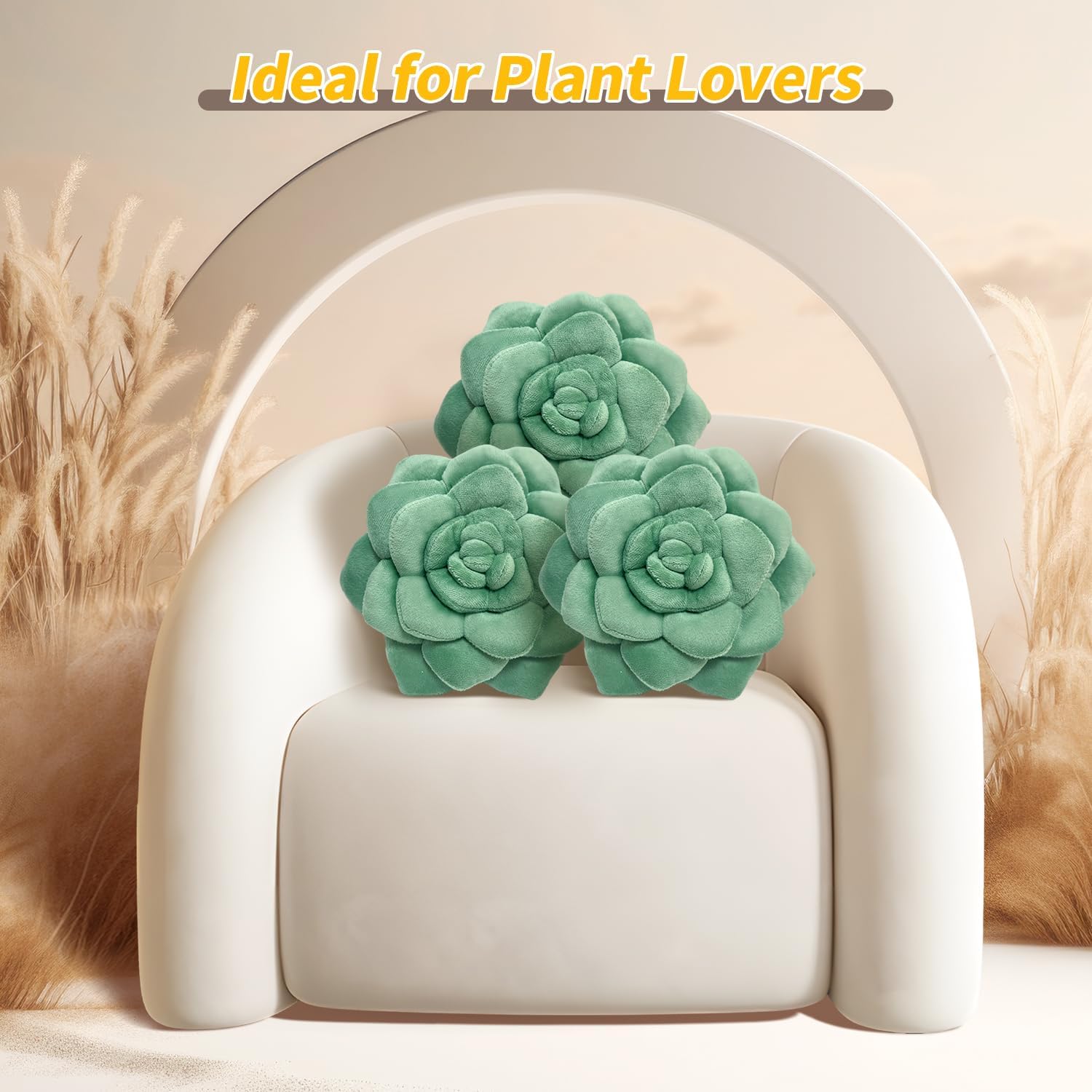 Plant-Inspired Pillow - Hand-Stitched Plush Decorative Throw Pillow, 3D Flower Plant Cushion, Plush Pillows for Bedroom, Living Room, and Home Decoration, 25cm/9.8in