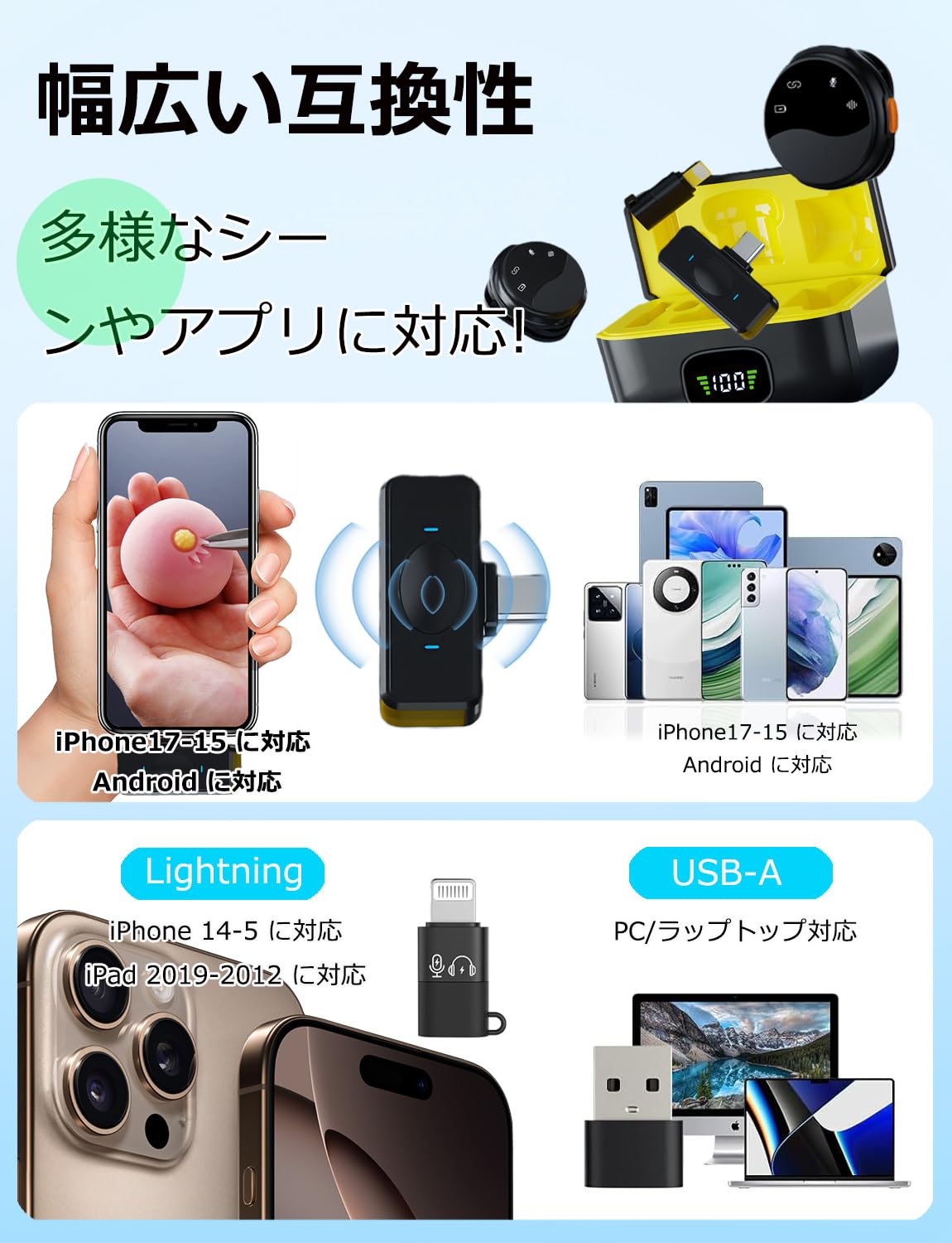 Amazon.co.jp: ピンマイク ワイヤレス 「2人同時使用」 超軽量