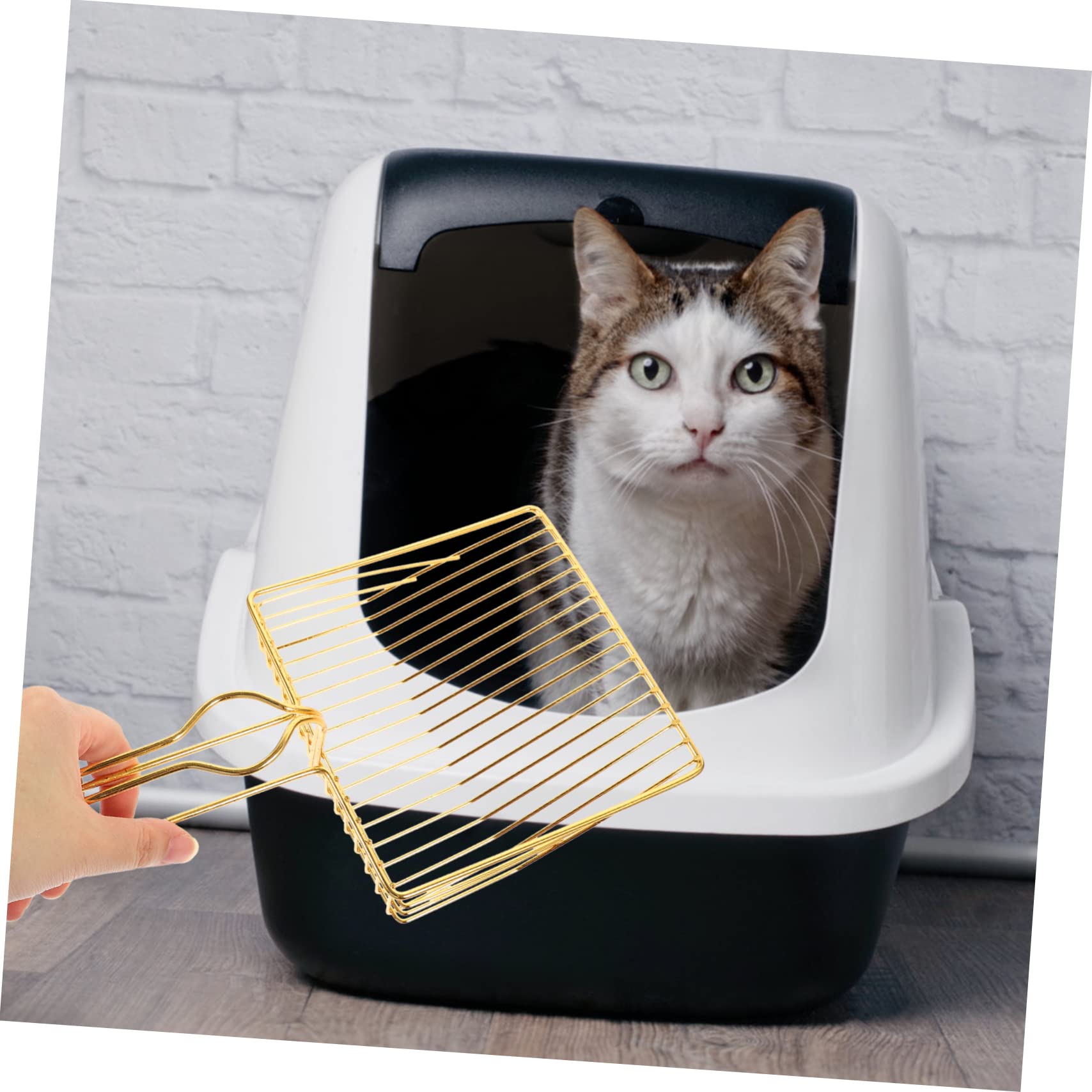Katzenstreu-Schaufel, Großer Katzenstreu-Reinigungslöffel aus Metall, wiederverwendbar, Haustierzubehör