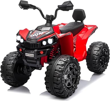 24V Ride On Car for Kids 2 Seater, 4X4 Kids ATV 4 Wheeler w/800W Motor, Battery Powered Electric Vehicle Quad w/4*Shock Absorber, Kneepads, Gift Flower, Deep Tread Tires, Bluetooth