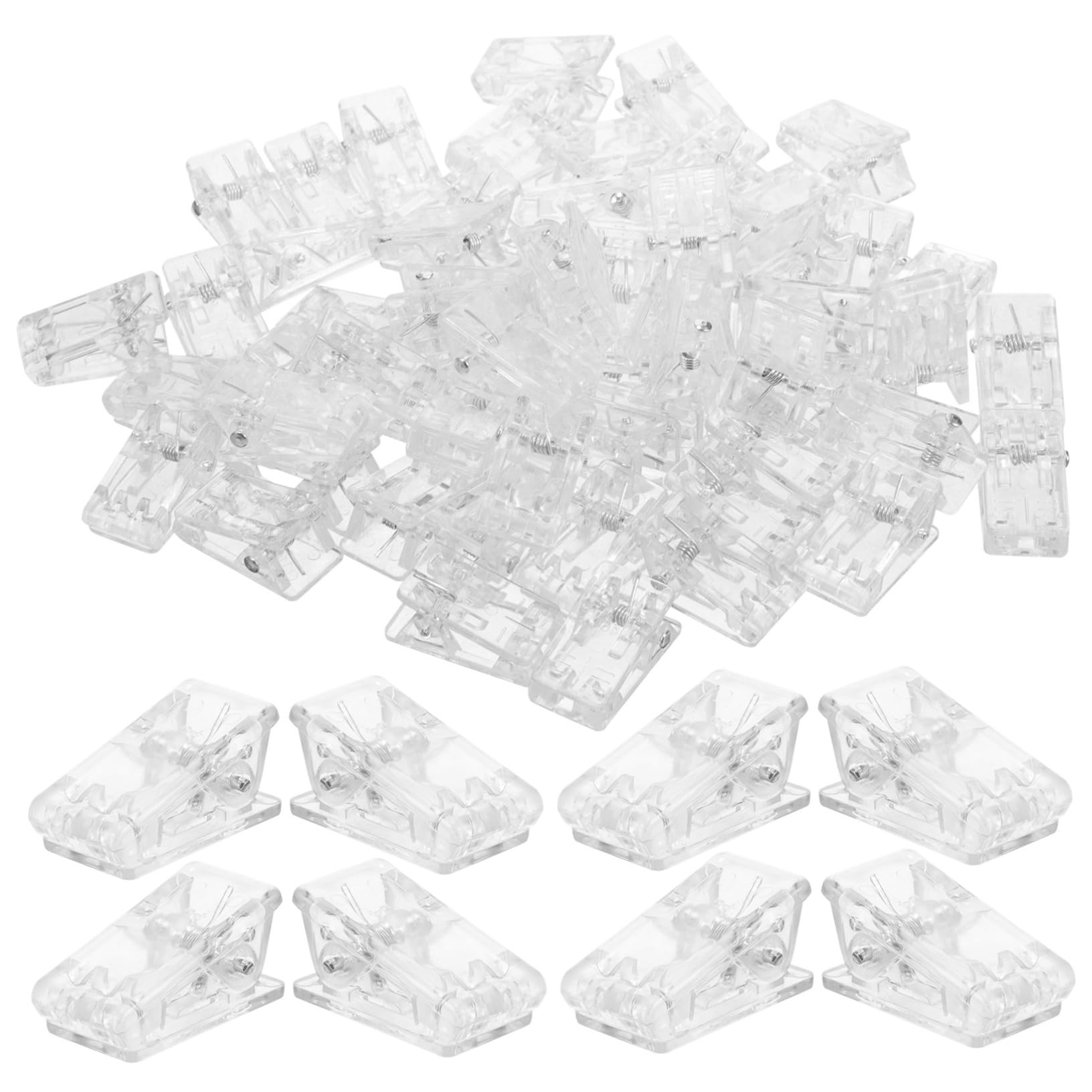 SHINEOFI 5 Sätze Transparenter Ausweishalter Zum Aufhängen Kleine Clips Größe Büroclips Mini Bastelclips Durchsichtige Mini Clips Namensschild Clip Wandclips 60 Stück * 5