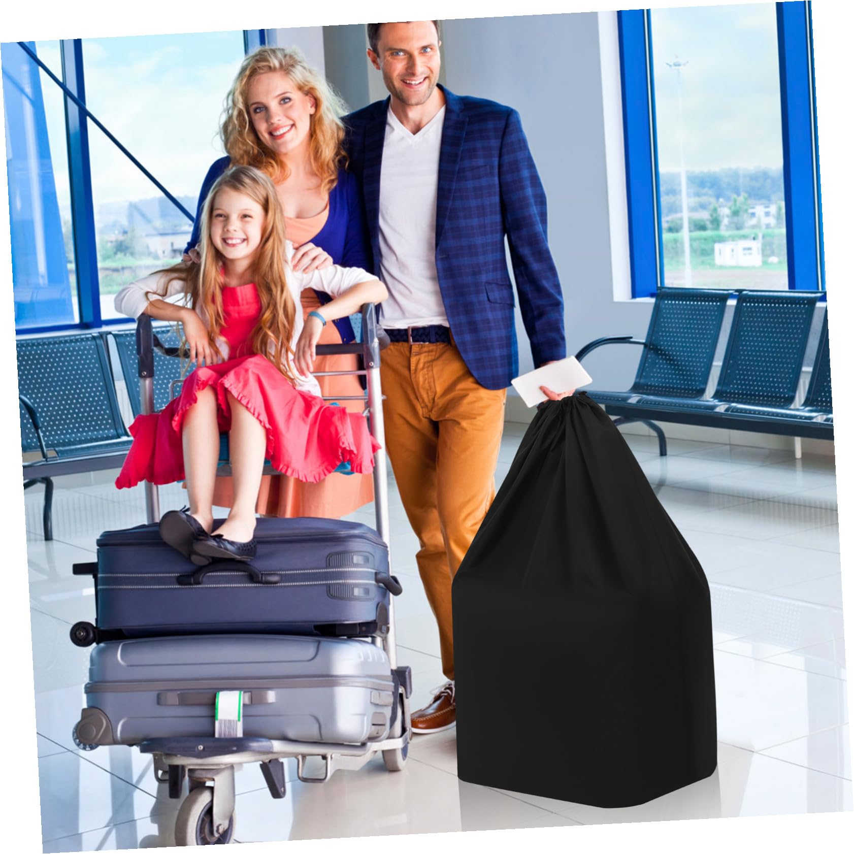 SECFOU Borsa per Passeggino da Aereo in Nylon Resistente Doppi Spallacci, Borsa Salvaspazio da Viaggio per Trasporto Passeggini, per Genitori in Viaggio e Controllo Rapido al Gate