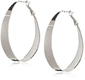 Large Oval Glitter Hoop Earrings