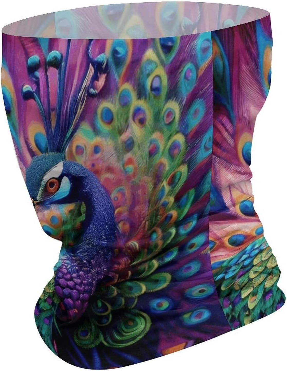 Colorful Peacock Neck Gaiter Cooling Face Mask for Men Women image 3