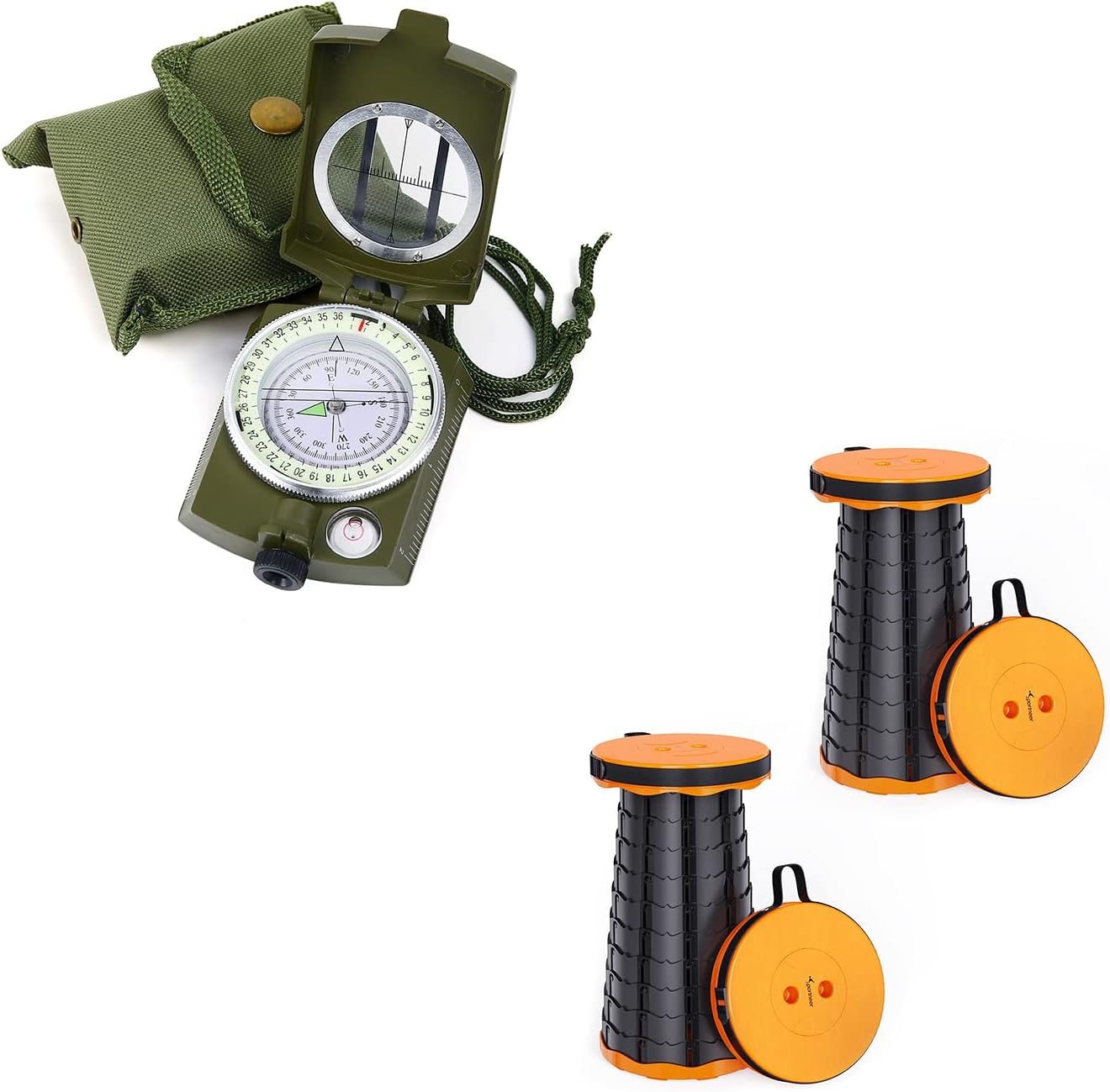 Sportneer Military Lensatic Sighting Compass with Carrying