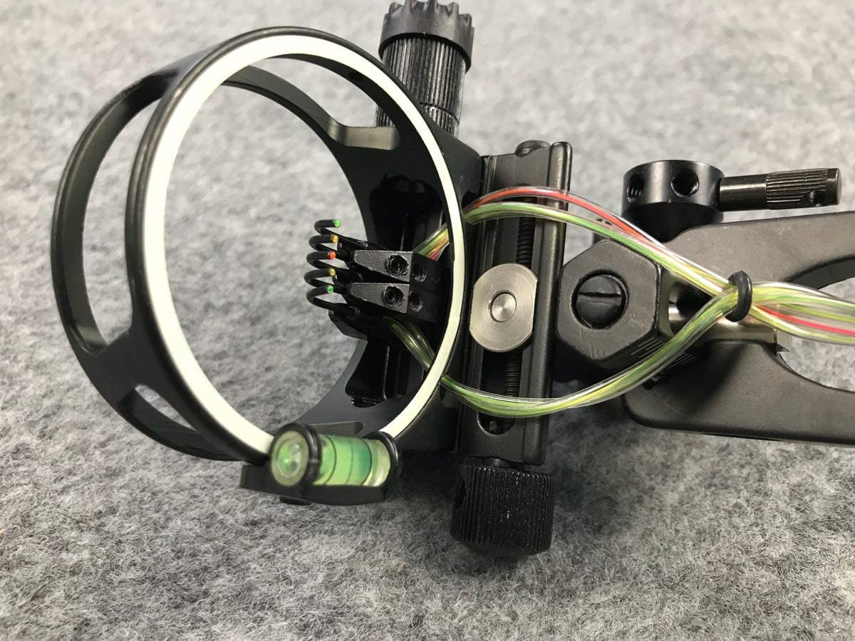 Mirino per Arco Compound 5 Perni .019" con Staffa Staccabile Microregolabile LED Sinistro e Destro