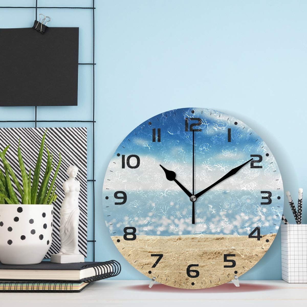海と砂浜の掛け時計 直径約25cm 海と砂浜の掛け時計 直径約25cm Amazon.co.jp: MiaoLD 掛け時計