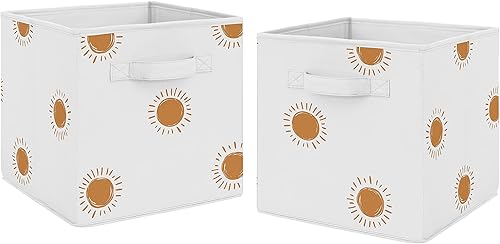 Miniatura 9 de Sweet Jojo Designs Star and Moon - Cubo plegable de tela para almacenamiento, cajas organizadoras, juguetes para niños y bebés, juego de 2 unidades,