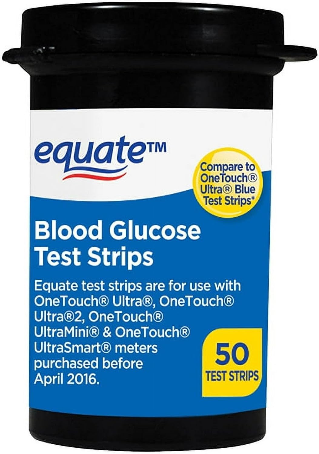 Equate Diabetic Blood Sugar Test Strips - 50ct (Pack of 1) - Accurate Glucose Testing for Diabetes Control, Set by Basket Goods