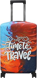 Explore Land Luggage Cover Suitcase Protector Fits 18-22 Inch Case (Time to Travel, S)
