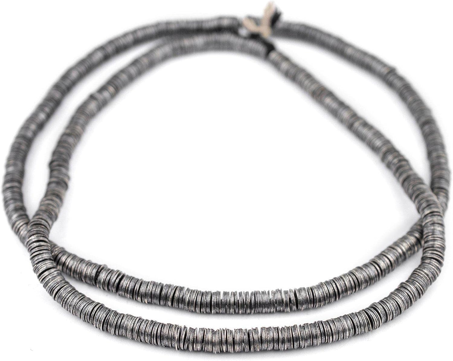 The Bead Chest Antique Silver Interlocking Crisp Beads (6mm, 16 Inch Strand)