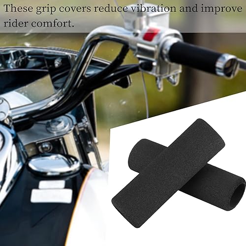Miniatura 2 de 2 empuñaduras de espuma para manillar, 1.18 pulgadas, cómodas empuñaduras antideslizantes para manillar de motocicleta, mango de motocicleta negro