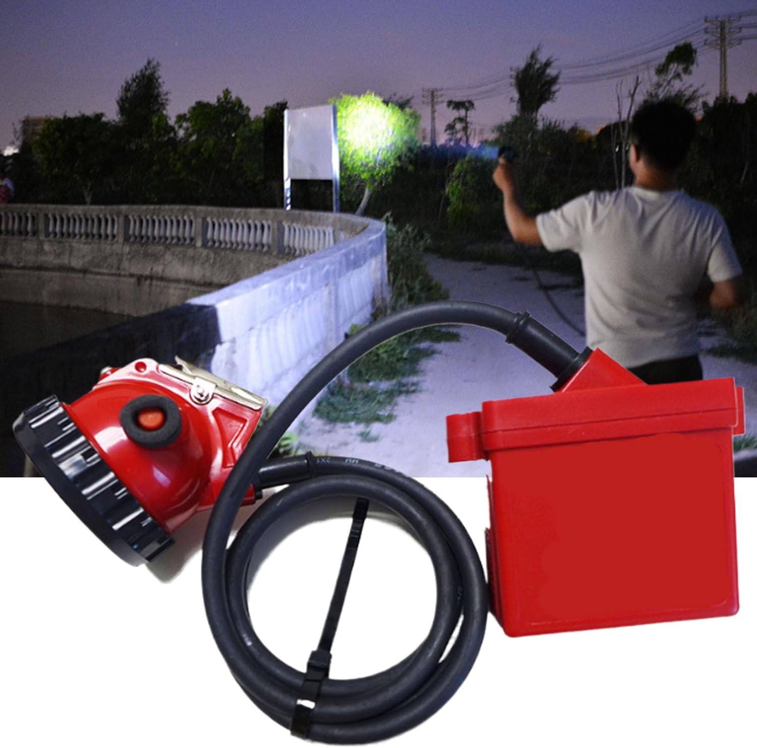 Waterproof Explosion-Proof Cap lamp, Coal Mine Lighting Flashlight, Rechargeable Waterproof Miner Safety headlamp, Suitable for Camping and Night Running