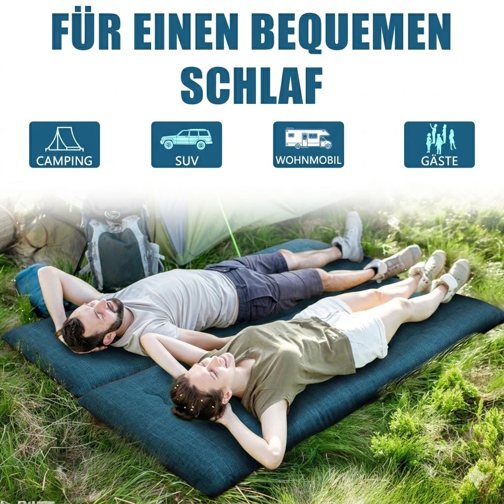 MAXYOYO Tragbare Faltbare Futon -Matratze, Hypoallergene Stoff- Und Speicherschaummatratzenpads Mit Griff Und ReißVerschluss FüR GäStewagen Im Freien Im Freien Im Freien (Preußischblau, 71x190 cm)