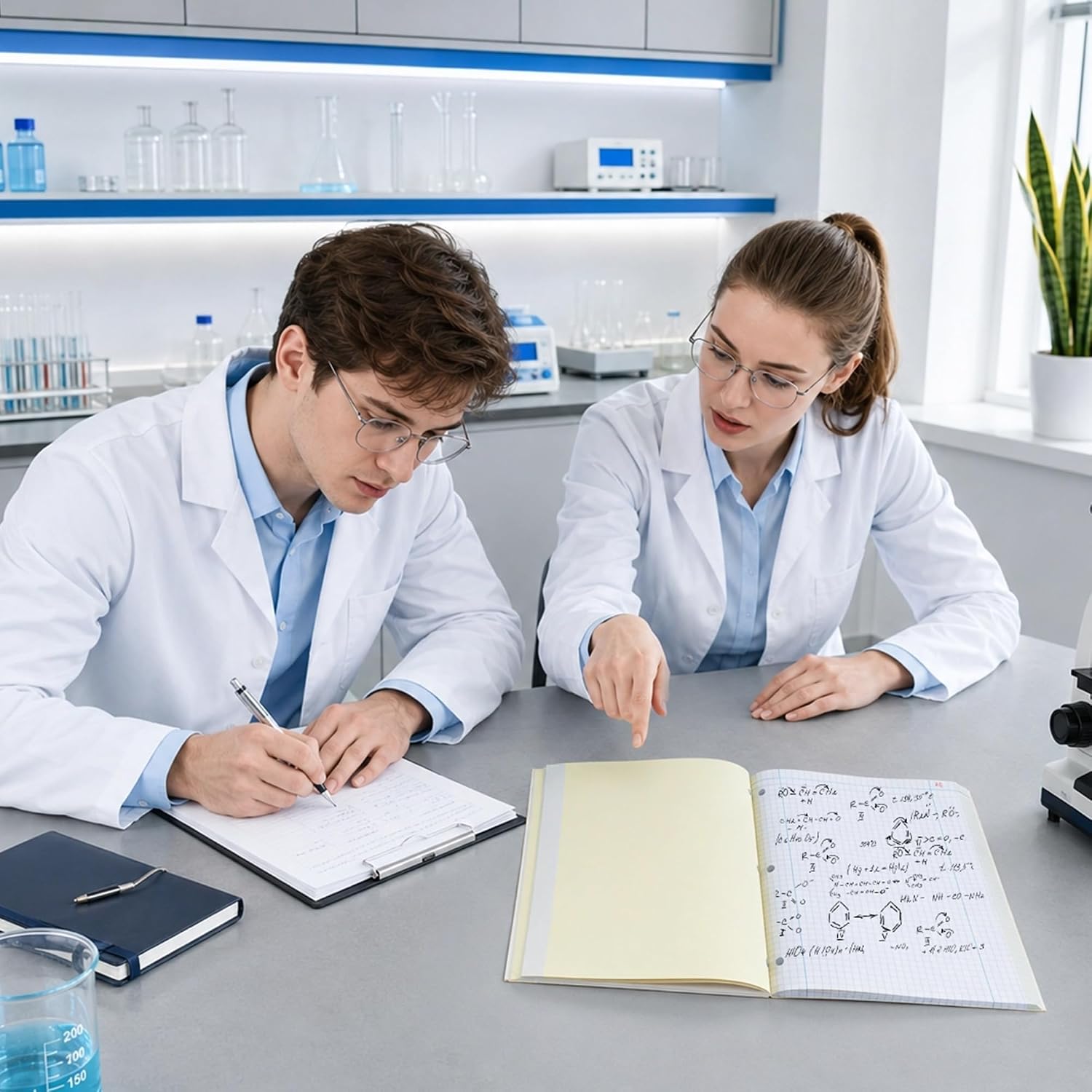 Yeplan Laboratory Notebooks, Research Lab Notebook Carbon Copies with 100 Sets of Pages, Quadrille Ruled, 11" x 9.25", Ideal for Science, Research, Lab Notes, Experiments, Chemists & Students thumbnail