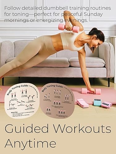 Miniatura 4 de Juego de mancuernas ajustables  Pesas ligeras de mano de 2, 3, 4 y 5 libras para mujeres, ajuste de peso de un solo giro, mango de agarre curvado