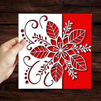 hinana Christmas Flower Leaves Metal Die Cuts,Flower Edge Border Cutting Dies Cut Stencils for DIY Scrapbooking Photo Decorative Embossing Paper Dies for Scrapbooking Card Making
