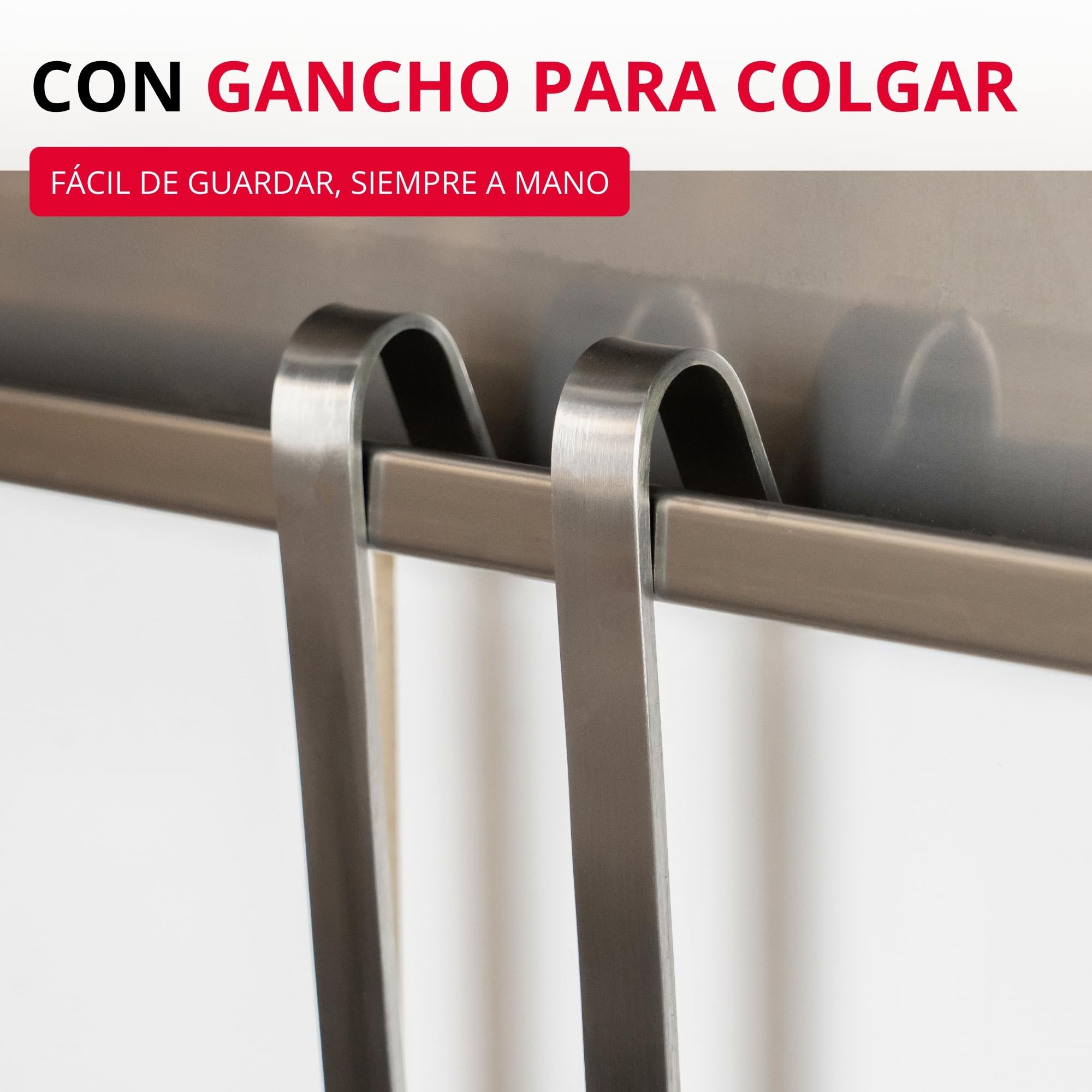 Westmark Meat Fork Pro, Tenedor para trinchar de acero inoxidable con púas largas y ganchos para colgar, óptimo para asar, asar y cocinas profesionales, Plata, 38 cm