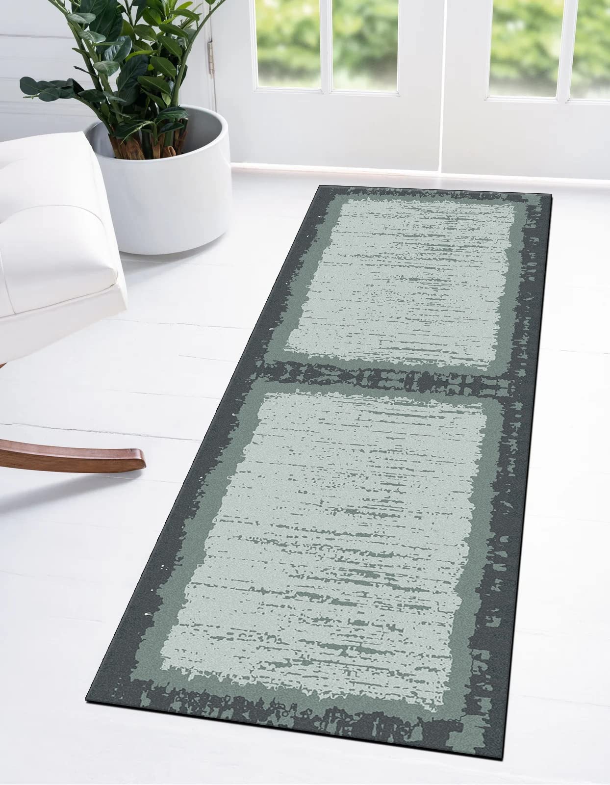 Dywany, abstrakcyjny, szary, zielony, dywan, chodnik do przedpokoju, 70 x 350 cm, antypoślizgowa mata, można prać, chodnik do kuchni, sypialni, korytarza, na schody, drzwi, możliwość personalizacji