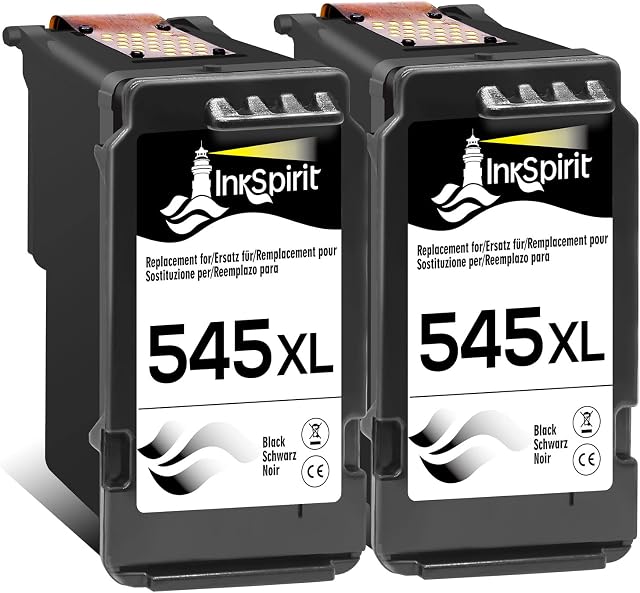 InkSpirit 545 Ink Cartridges, PG-545 545XL Remanufactured for Canon 545 Black Ink Cartridge, PG-545XL for Pixma TS3150 TS3350 TS3355 TS3100 TS205, TR4550 TR4551, iP2850, MX495, MG2950 MG3050 MG2500