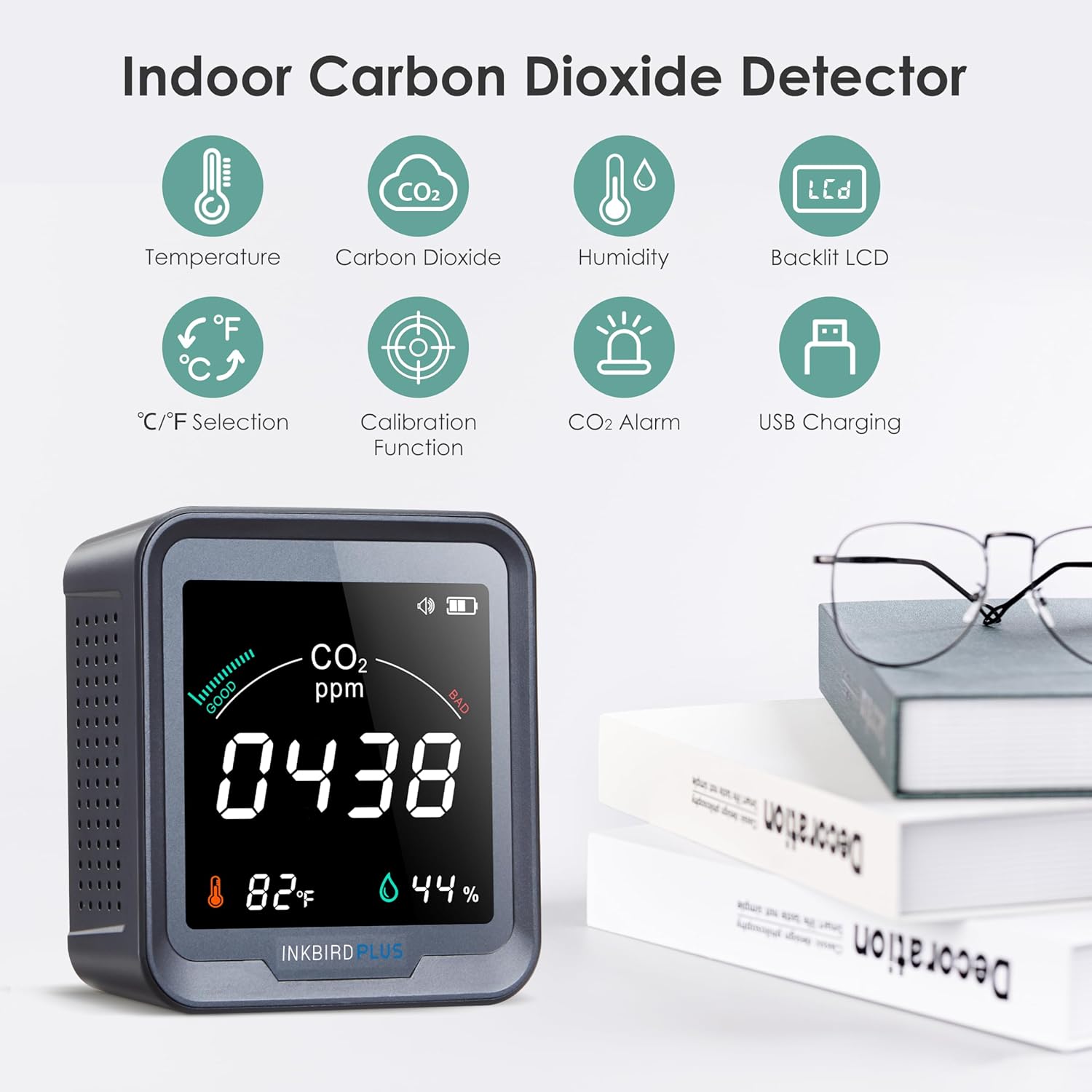INKBIRDPLUS CO2 Meter features icons
