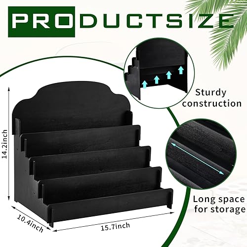 Miniatura 2 de Barydat Soporte de exhibición de tarjetas de felicitación escalonadas, soporte de exhibición de calcomanías de madera, multiusos, soporte de