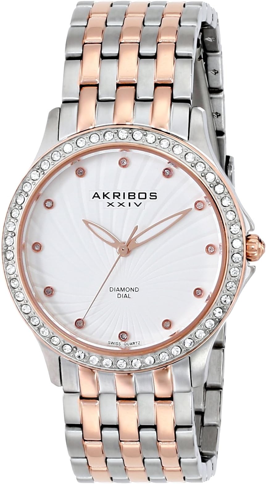 Akribos XXIV Women's AK620TT Lady Diamond Two-Tone Swiss Quartz Watch