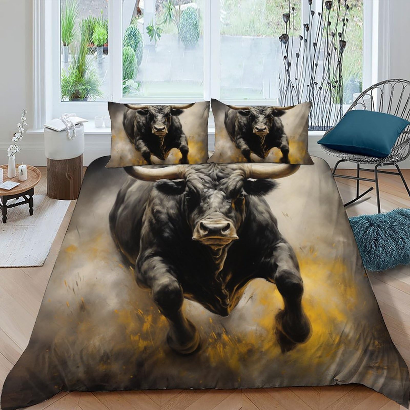 Housse de couette tauromachie douce et confortable en microfibre pour grand lit